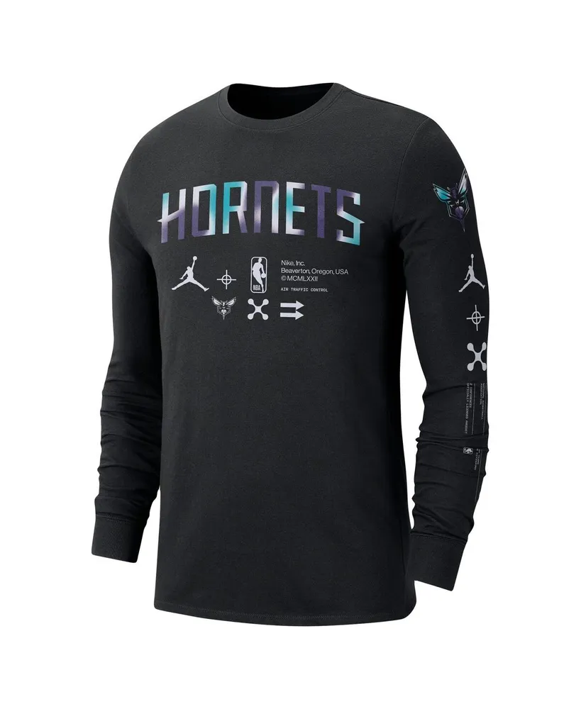 Men's Jordan Black Charlotte Hornets Essential Air Traffic Control Long Sleeve T-shirt