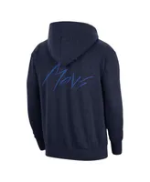 Men's Nike Heather Navy Dallas Mavericks Courtside Versus Flight Pullover Hoodie