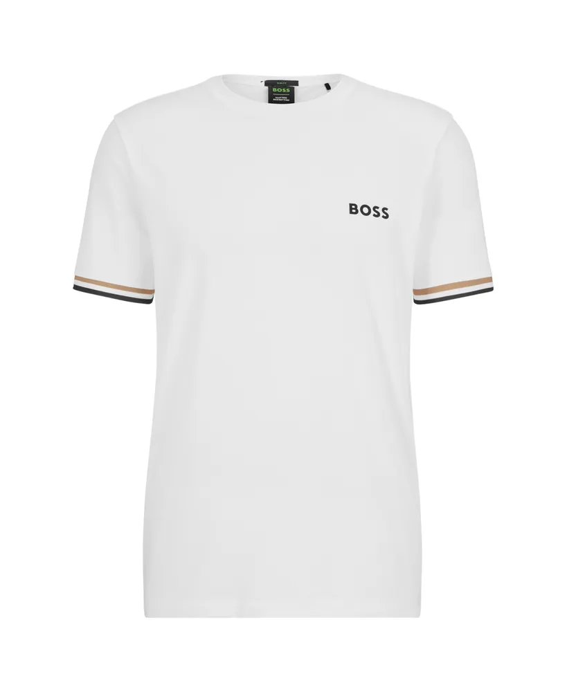 Boss by Hugo Boss Men's Matteo Berrettini Signature Stripe Crew-Neck T-shirt