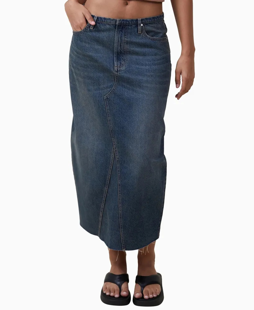 Cotton On Women's Maxi Denim Skirt