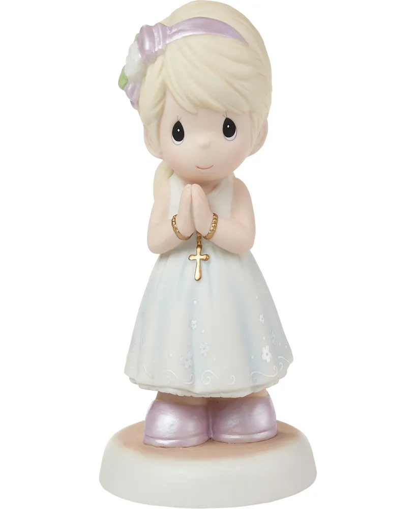 Precious Moments 222021 Blessings On Your First Communion Blonde Hair and Light Skin Girl Bisque Porcelain Figurine
