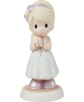 Precious Moments 222021 Blessings On Your First Communion Blonde Hair and Light Skin Girl Bisque Porcelain Figurine