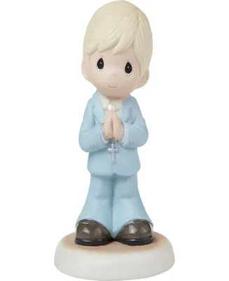 Precious Moments 222022 Blessings On Your First Communion Blond Hair and Light Skin Boy Bisque Porcelain Figurine