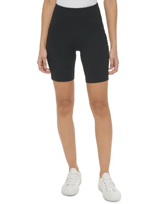 Calvin Klein Performance Women's High-Waist Pull-On Pocket Biker Shorts