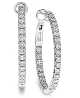 Diamond & Out Hoop Earrings (1 ct. t.w.) 14k Gold