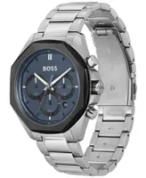 Hugo Boss Men's Cloud Quartz Chronograph Silver-Tone Stainless Steel Watch 43mm - Silver