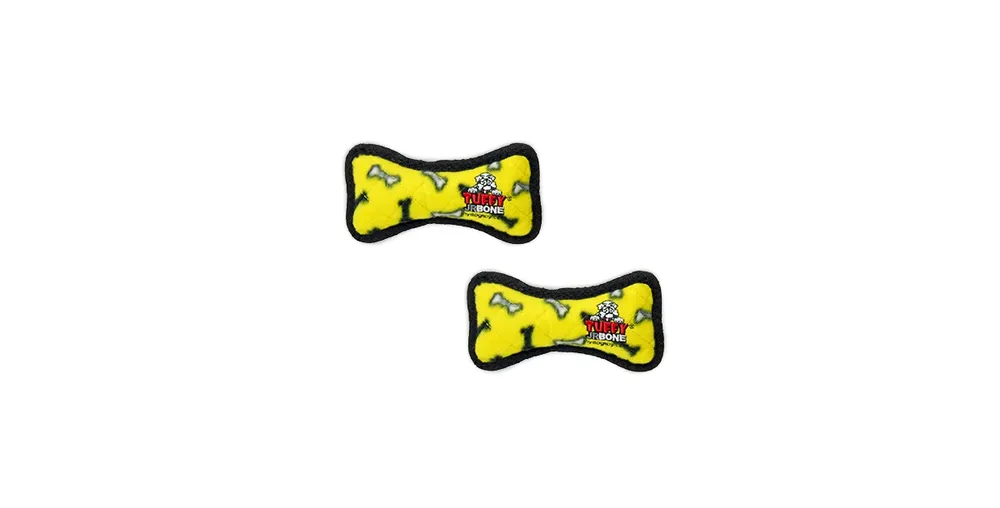 Tuffy Jr Bone Yellow Bone, 2-Pack Dog Toys