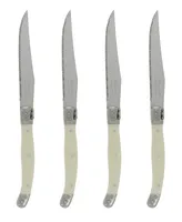 French Home Laguiole Faux Yellow Ivory Steak Knives, Set of 4