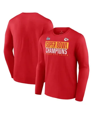 Men's Fanatics Red Kansas City Chiefs Super Bowl Lvii Champions Big and Tall Foam Finger Long Sleeve T-shirt
