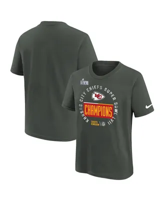 Big Boys Nike Anthracite Kansas City Chiefs Super Bowl Lvii Champions Locker Room Trophy Collection T-shirt