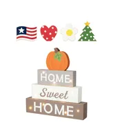 Glitzhome 12.75" H Lighted Wooden Block Word Sign