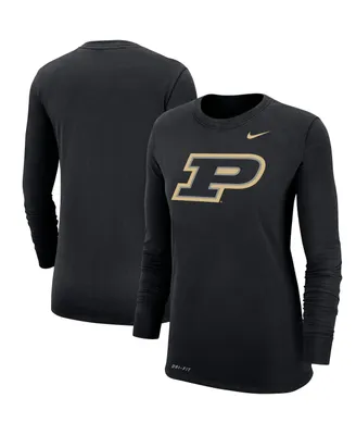 Women's Nike Black Purdue Boilermakers Logo Performance Long Sleeve T-shirt