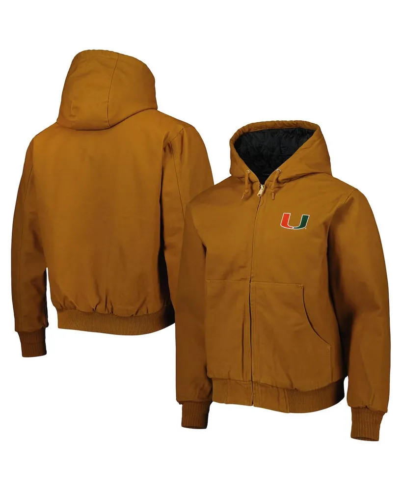 Men's Dunbrooke Tan Miami Hurricanes Dakota Full-Zip Hoodie Jacket