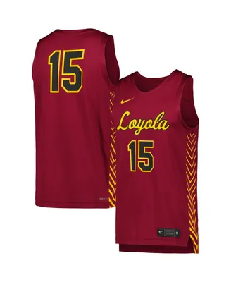 Men's Nike #15 Maroon Loyola Chicago Ramblers Replica Basketball Jersey