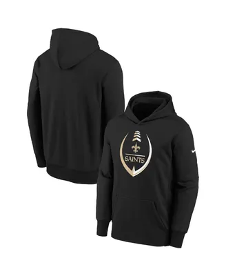 Big Boys Nike Black New Orleans Saints Icon Performance Pullover Hoodie