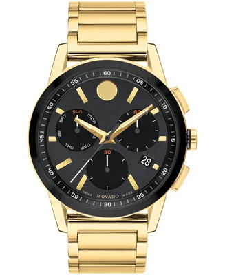 Movado Men's Museum Sport Swiss Quartz Chronograph Gold-Tone Pvd Watch 43mm - Gold
