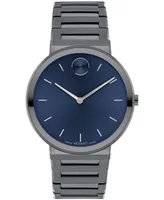 Movado Men's Bold Horizon Swiss Quartz Ionic Plated Gray Steel Watch 40mm