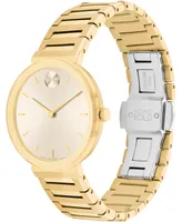 Movado Women's Bold Horizon Swiss Quartz Ionic Plated Light Gold-Tone 2 Steel Watch 34mm - Gold