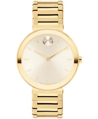 Movado Women's Bold Horizon Swiss Quartz Ionic Plated Light Gold-Tone 2 Steel Watch 34mm - Gold
