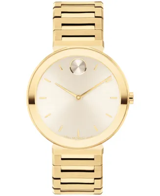 Movado Women's Bold Horizon Swiss Quartz Ionic Plated Light Gold-Tone 2 Steel Watch 34mm