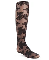 MeMoi Girls Fancy Floral Sheer Tights