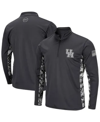 Men's Colosseum Charcoal Houston Cougars Oht Military-Inspired Appreciation Digi Camo Quarter-Zip Jacket