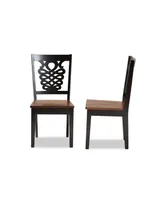 Baxton Studio Gervais Modern and Contemporary Transitional 2-Piece Two-Tone Dark and Finished Wood Dining Chair Set