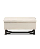 Baxton Studio Esther Modern and Contemporary Velvet Fabric Upholstered Finished Wood Storage Ottoman