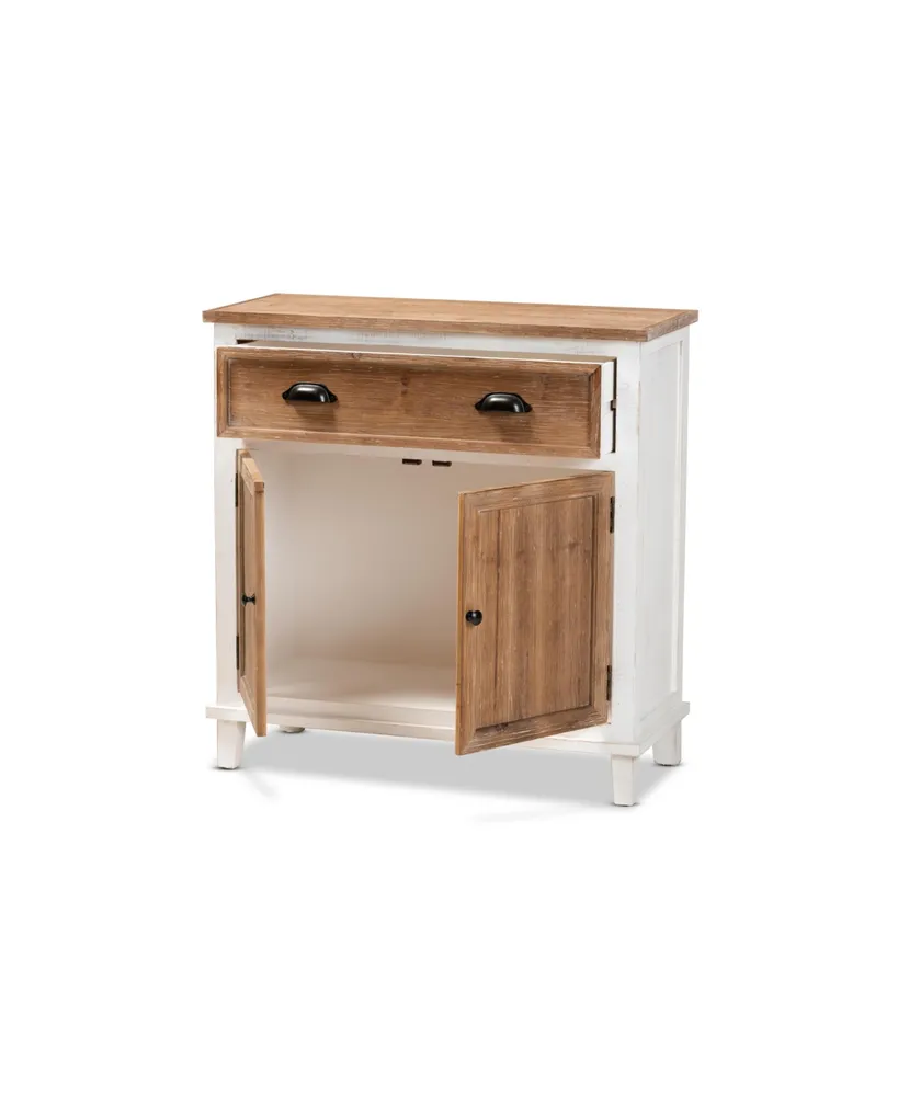 Baxton Studio Glynn Rustic Farmhouse Weathered 31.9" Two-Tone and Finished Wood 2-Door Storage Cabinet