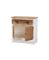 Baxton Studio Glynn Rustic Farmhouse Weathered 31.9" Two-Tone and Finished Wood 2-Door Storage Cabinet