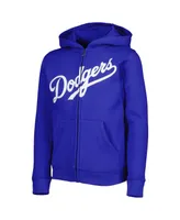 Big Boys Royal Los Angeles Dodgers Wordmark Full-Zip Fleece Hoodie