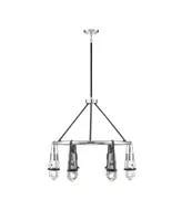 Savoy House Denali 6-Light Led Chandelier in Matte Black with Polished Chrome Accents