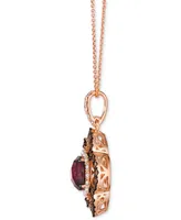 Le Vian Pomegranate Garnet (2-1/10 ct. t.w.) & Diamond (1 ct. t.w.) Pendant Necklace in 14k Rose Gold, 18" + 2" extender