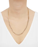 Two-Tone Curb Link 22" Chain Necklace in Sterling Silver & 14k Gold-Plate