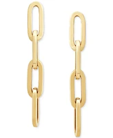 Polished Oval Paperclip Link Drop Earrings in 10k Gold