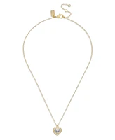 Coach Faux Stone Heart Pendant Necklace