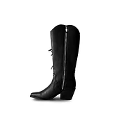 Bala Di Gala Women's Knee-High Premium Leather Boots With Side Fringe