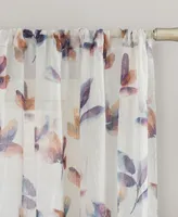 No. 918 Ellie Floral Print Sheer Rod Pocket Single Curtain Panel