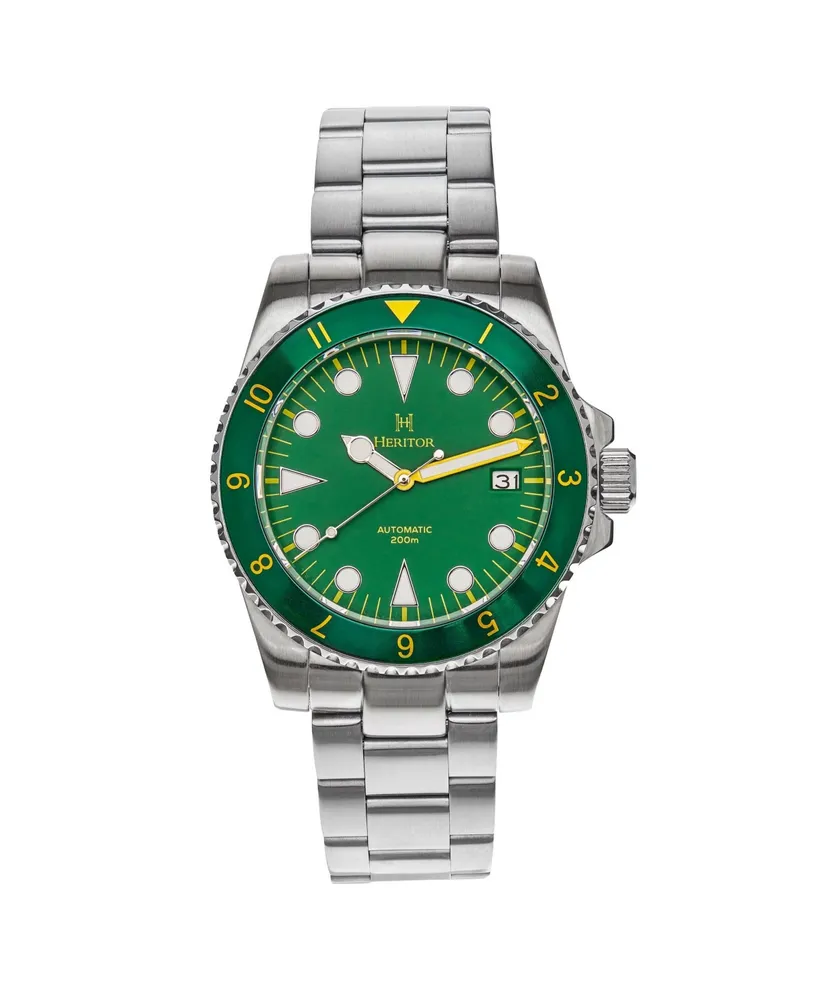 Heritor Automatic Men Luciano Stainless Steel Watch - Green, 41mm