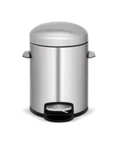 Mega Casa 8 Gal./30 Liter and 1.3 Gal./5 Liter Stainless Steel Step-on Trash Can Set for Kitchen and Bathroom