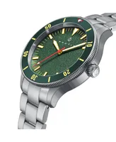 Nautis Men Deacon Stainless Steel Watch - Silver/Green, 43mm