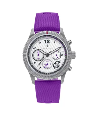 Nautis Men Meridian Rubber Watch - Purple, 42mm
