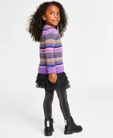 Holiday Lane Little Girls Fair Isle Striped Sweater, Created for Macy's