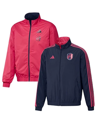 Men's adidas Navy, Red St. Louis City Sc 2023 On-Field Anthem Full-Zip Reversible Team Jacket