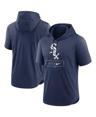 Men's Nike Navy Chicago White Sox Logo Lockup Performance Short-Sleeved Pullover Hoodie