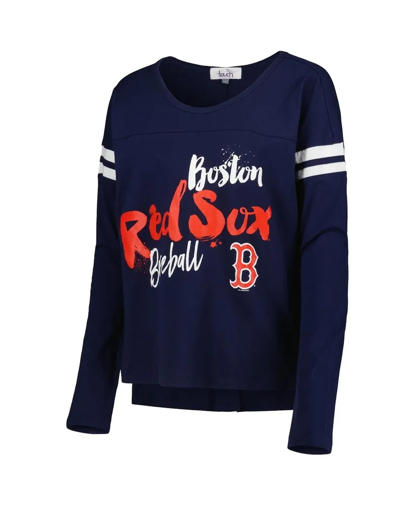 Women's Touch Navy Boston Red Sox Free Agent Long Sleeve T-shirt