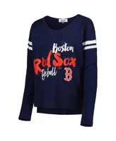 Women's Touch Navy Boston Red Sox Free Agent Long Sleeve T-shirt