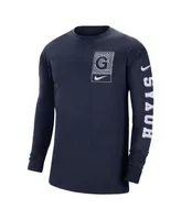 Men's Nike Navy Georgetown Hoyas Seasonal Max90 2-Hit Long Sleeve T-shirt