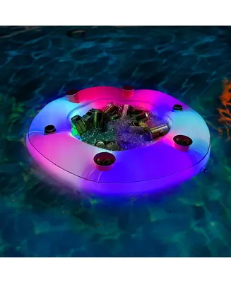 PoolCandy Illuminated Led Inflatable Floating Bar 7 Piece Set