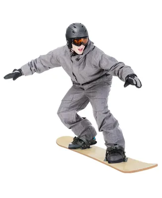 Sledding Board Skiing Board W/Adjustable Foot Straps Winter Sports Snowboarding